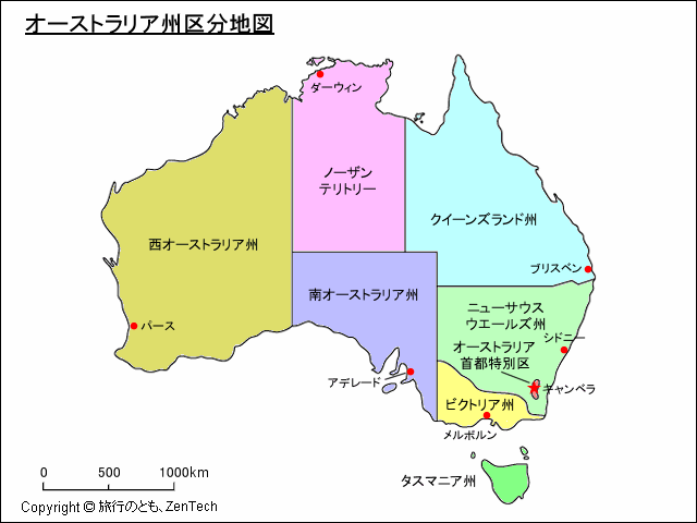 オーストラリア州区分地図