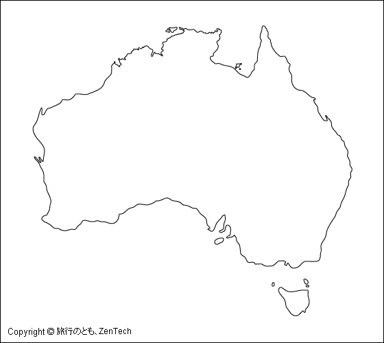 オーストラリア白地図 旅行のとも Zentech