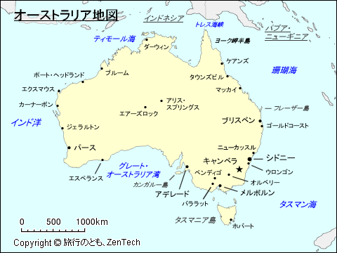 オーストラリア地図