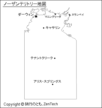 ノーザンテリトリー地図