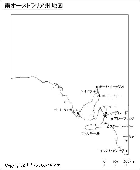 南オーストラリア州 地図