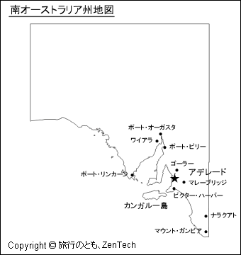 南オーストラリア州地図