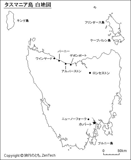 タスマニア島 地図