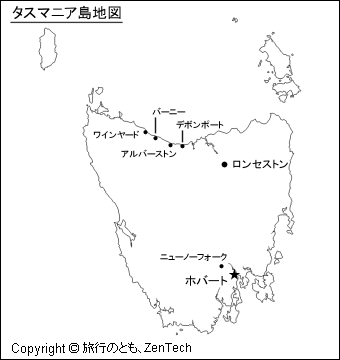 タスマニア島地図