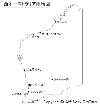西オーストラリア州地図