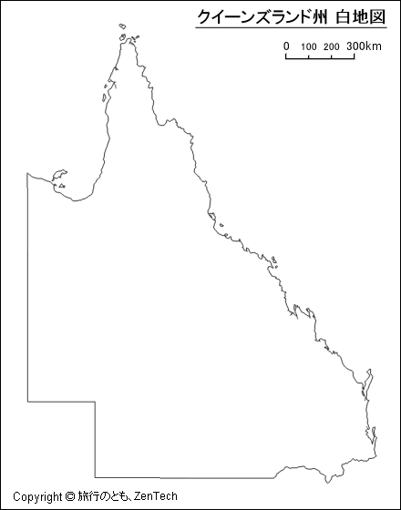 クイーンズランド州 白地図