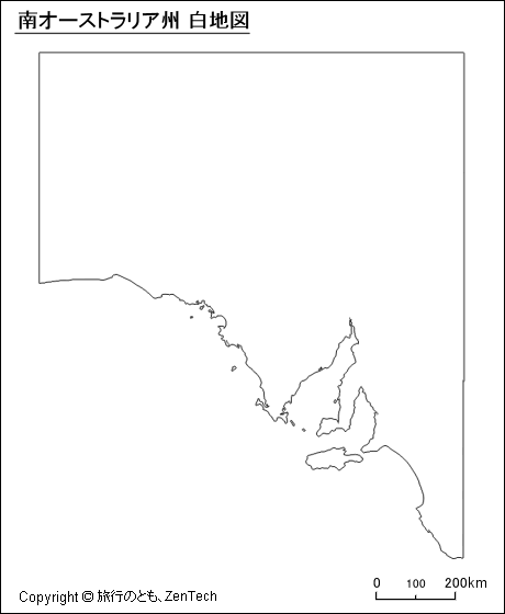 南オーストラリア州 白地図