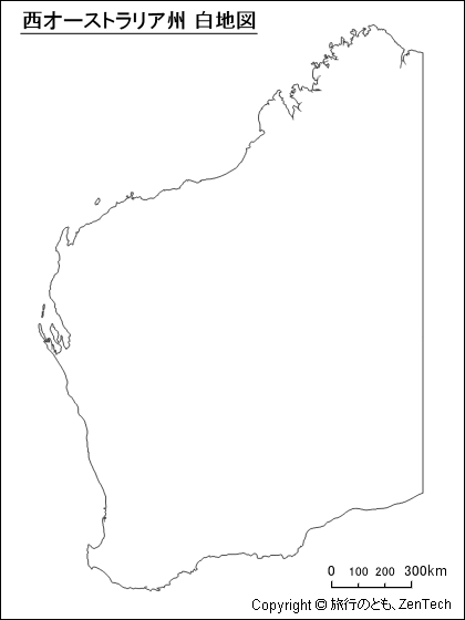 西オーストラリア州 白地図