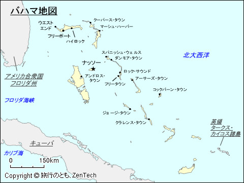 バハマ地図