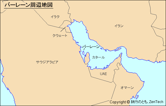 バーレーン周辺地図