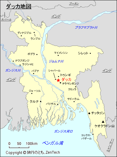 ダッカ地図