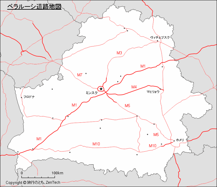 ベラルーシ道路地図 ベラルーシ道路地図