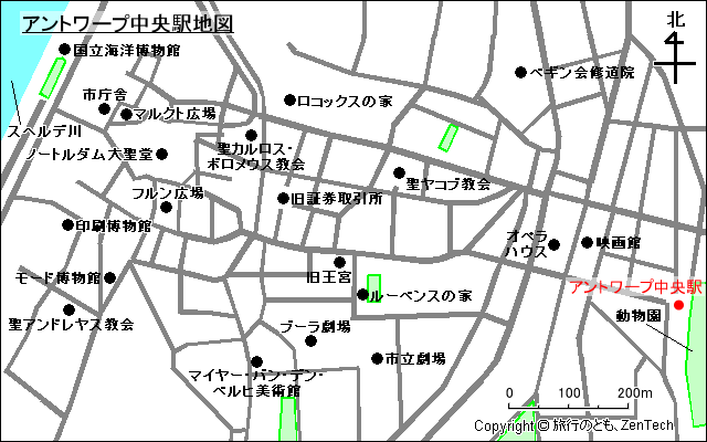 アントワープ中央駅地図