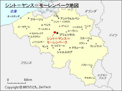 シント＝ヤンス＝モーレンベーク地図