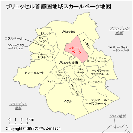 ブリュッセル首都圏地域スカールベーク地図