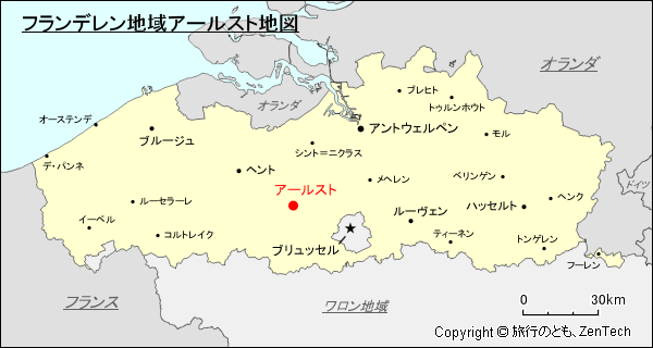 フランデレン地域アールスト地図