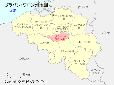 ブラバン・ワロン州地図