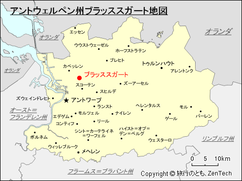 アントウェルペン州ブラッススガート地図