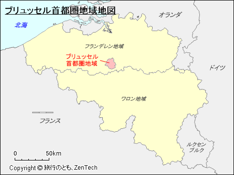 ベルギー ブリュッセル首都圏地域地図