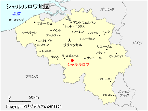 シャルルロワ地図