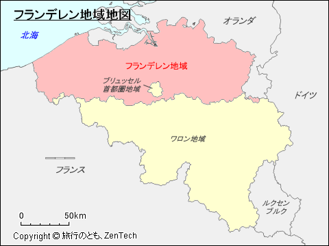 ベルギー フランデレン地域地図