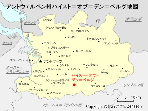 アントウェルペン州ハイスト=オプ=デン=ベルグ地図
