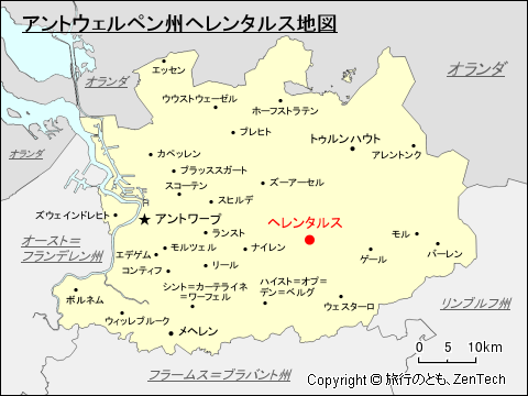 アントウェルペン州ヘレンタルス地図