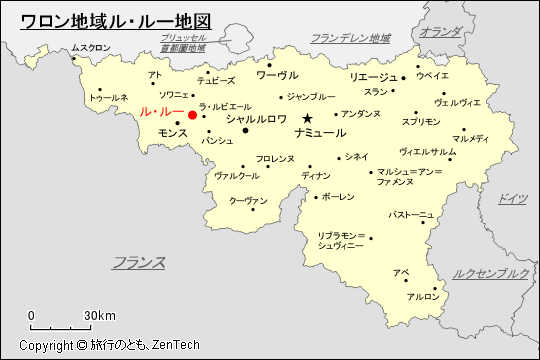 ワロン地域ル・ルー地図