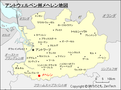 アントウェルペン州メヘレン地図