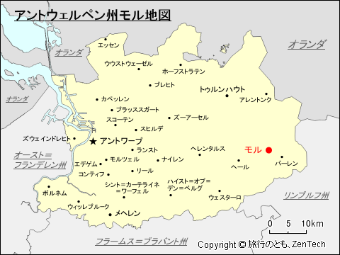 アントウェルペン州モル地図