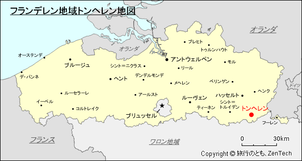フランデレン地域トンヘレン地図