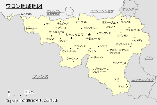 ワロン地域地図