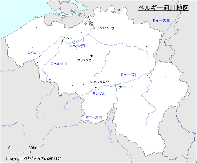 ベルギー河川地図 旅行のとも Zentech