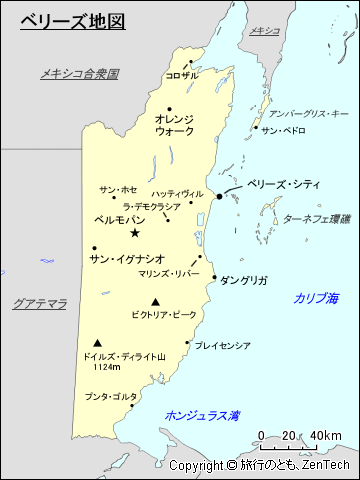 ベリーズ地図