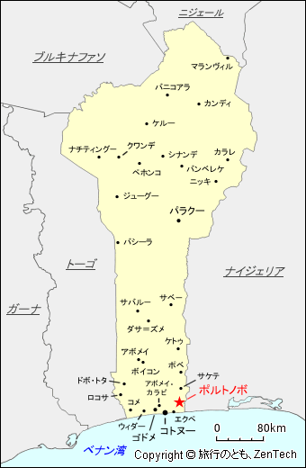 ポルトノボ地図