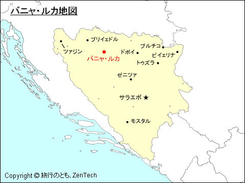 バニャ・ルカ地図