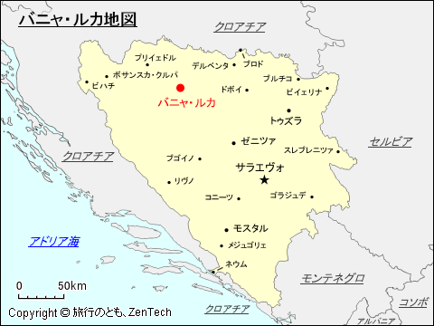 バニャ・ルカ地図