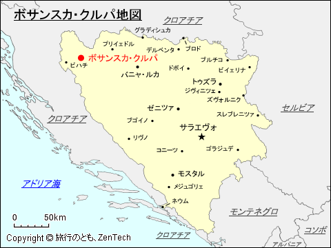 ボサンスカ・クルパ地図