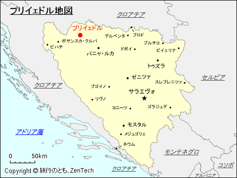 プリイェドル地図