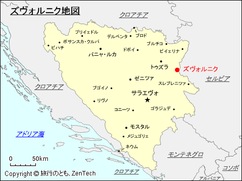 ズヴォルニク地図