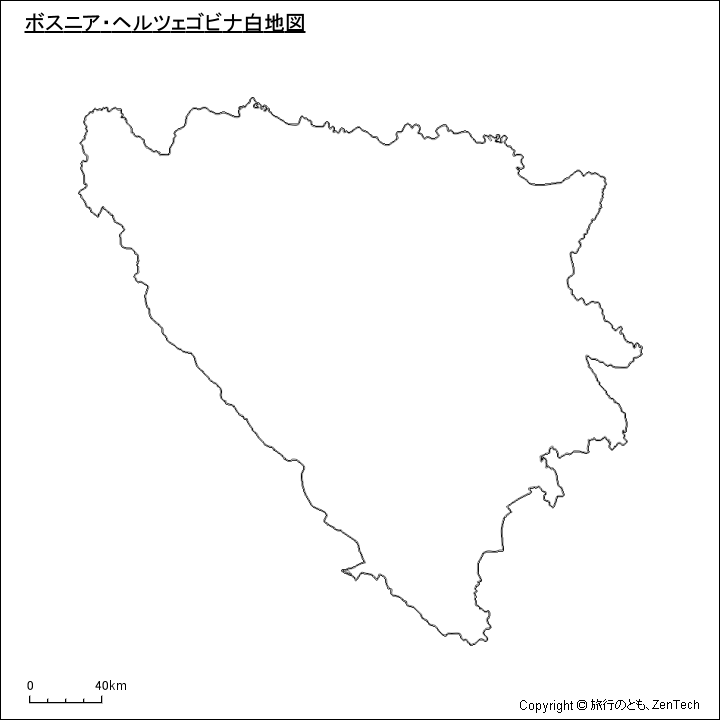 ボスニア・ヘルツェゴビナ白地図