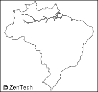 国境線と海岸線のみブラジル白地図