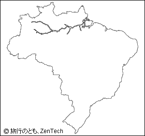 ブラジル白地図（小サイズ）