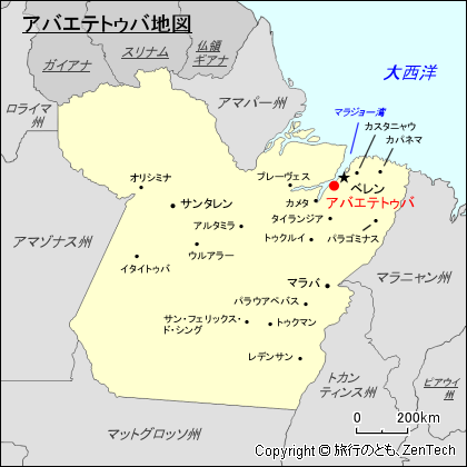 パラー州アバエテトゥバ地図