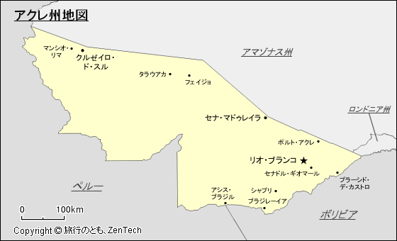 アクレ州地図