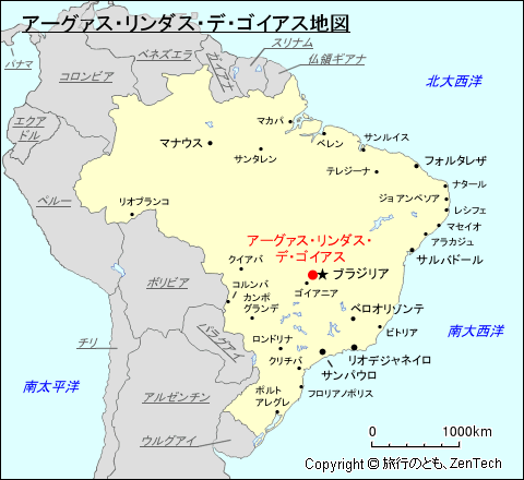 アーグァス・リンダス・デ・ゴイアス地図
