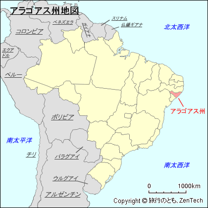 アラゴアス州地図