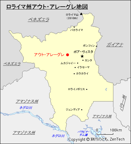 ロライマ州アウト・アレーグレ地図