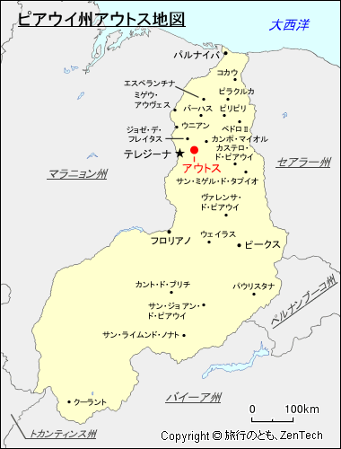 ピアウイ州アウトス地図