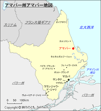 アマパー州アマパー地図